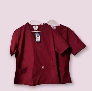 1 Fortis institute- Towson Maryland women's/ men's wine color unisex uniform top